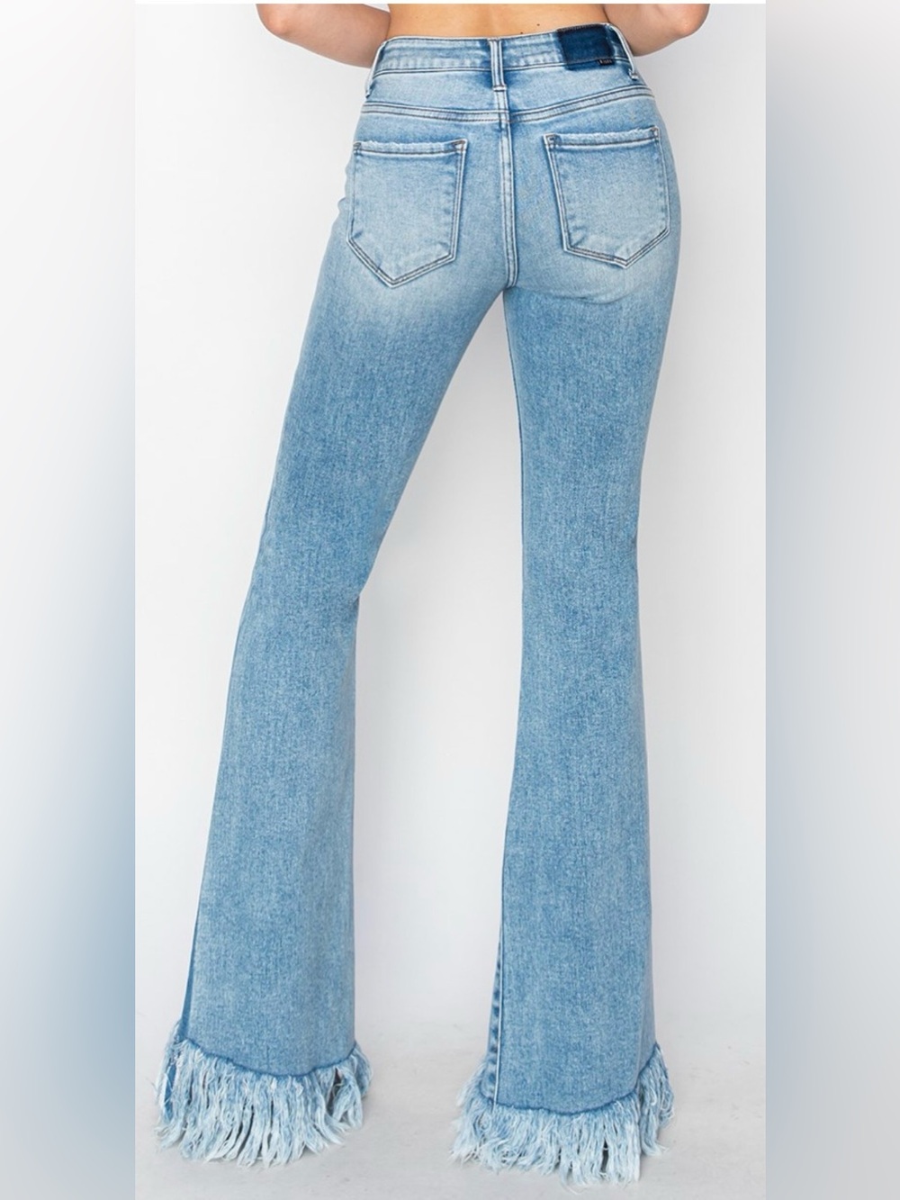 Risen Jeans MID RISE FLARE LONG FRAY JEANS - Picture 2 of 5